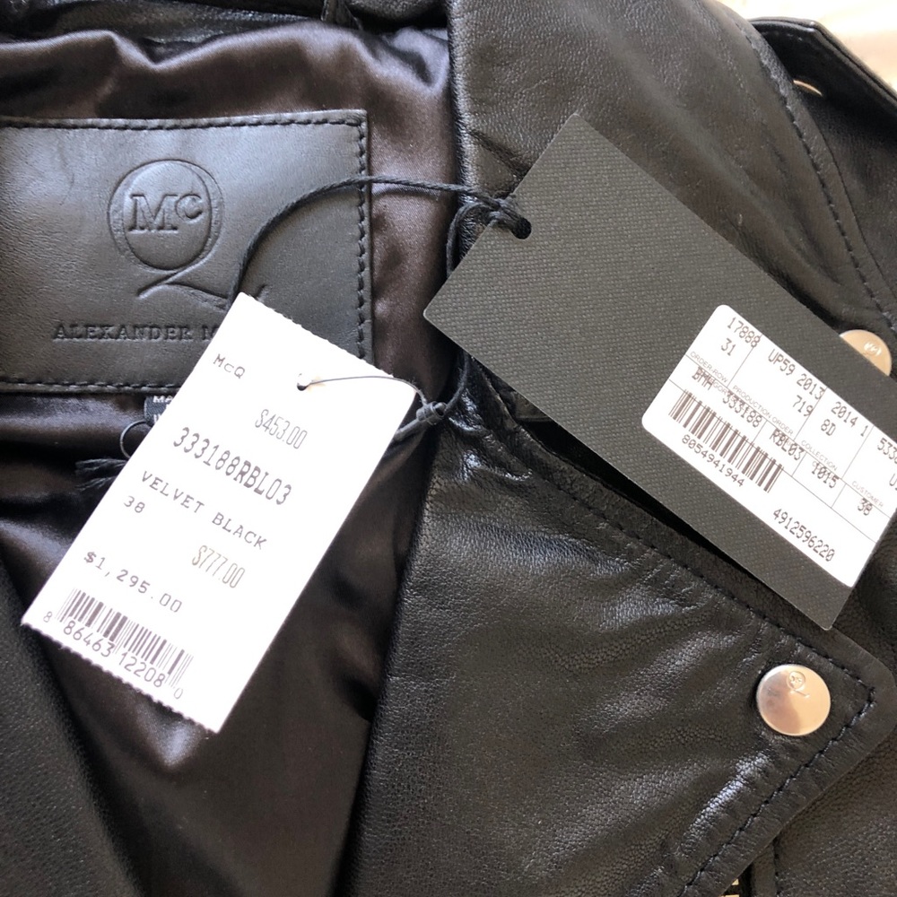 Black leather jacket size 38 with tag!